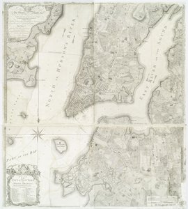 Plan över staden New York i Nordamerika som undersöktes under åren 1766 och 1767, publicerad i Faden